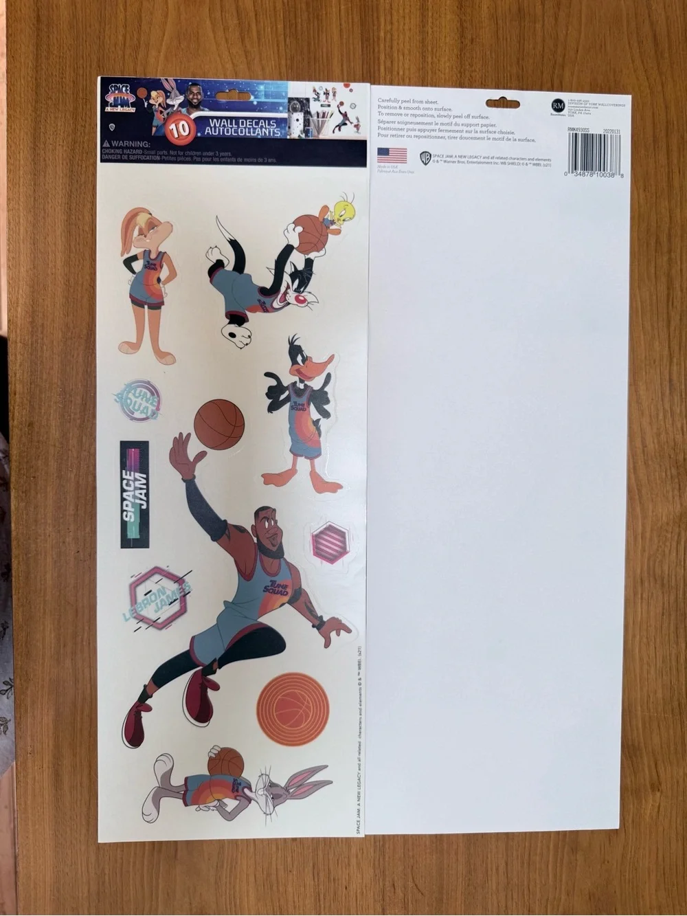 Lot of 10 Space Jam Peel & Stick Wall Decals - 100 Total